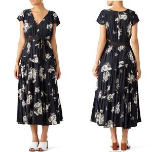 Free People All I Got Maxi Length Tiered Deep V Neckline Floral Dress